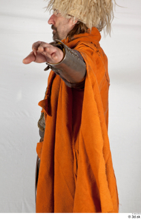  Photos Medieval Knight in cloth armor 2 Knight Medieval clothing gambeson orange cloak upper body 0003.jpg